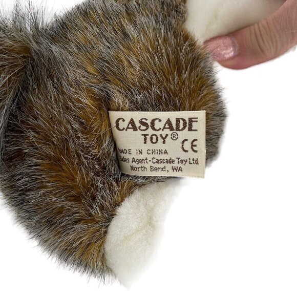 Cascade Toy Timber Wolf Plush 12" Howling Brown Husky Dog Yellow Eyes Realistic - Picture 8 of 8